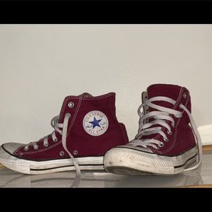 Maroon Converse high tops